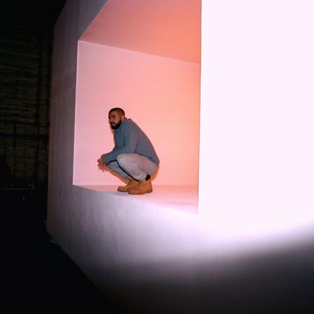Boots Timberland brown Drake on his account Instagram