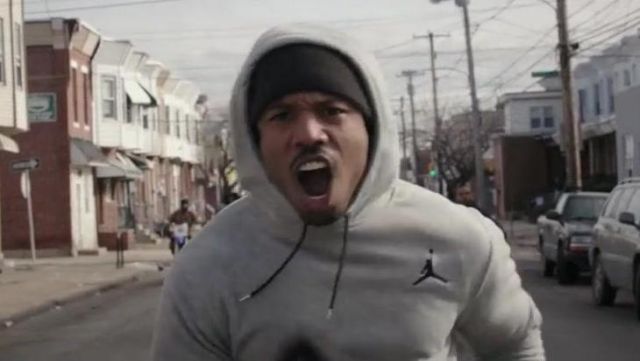 La sweatshirt à capuche gris Nike Air Jordan d' Adonis Johnson (Michael B.  Jordan) dans Creed : L'héritage de Rocky Balboa | Spotern