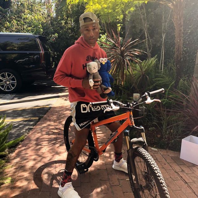 The pair of Adidas Human Race NMD Pharrell Blank Canvas that door Pharrell Williams on his post Instagram