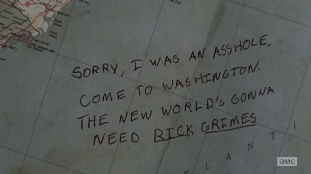 The map that leads to Alexandria annotated by Rick Grimes (Andrew Lincoln) in The Walking Dead