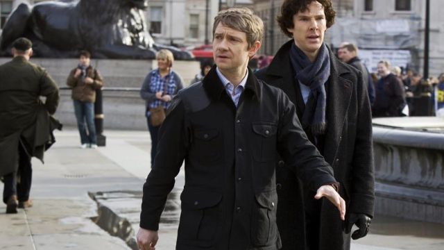 The jacket of Dr. John Watson (Martin Freeman) in Sherlock
