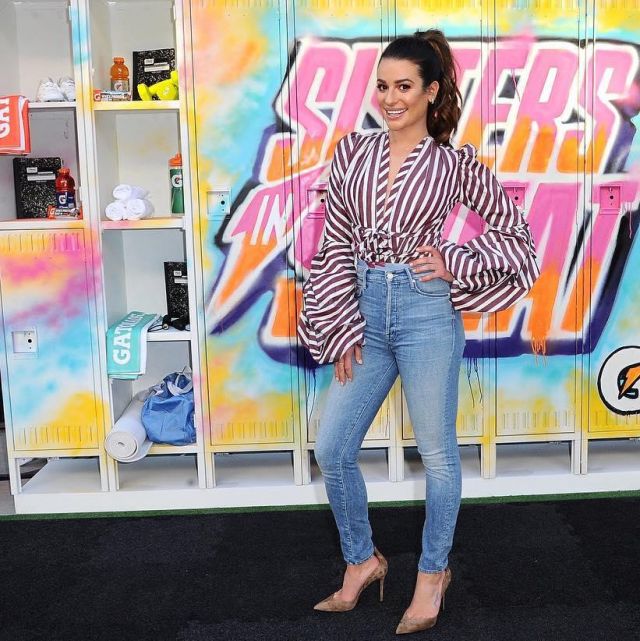 Le body à rayures de Lea Michele sur son compte Instagram