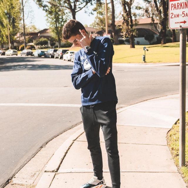 The T Shirt Navy Blue Bape That Is On The Influencer Blake Linder On His Instagram Spotern