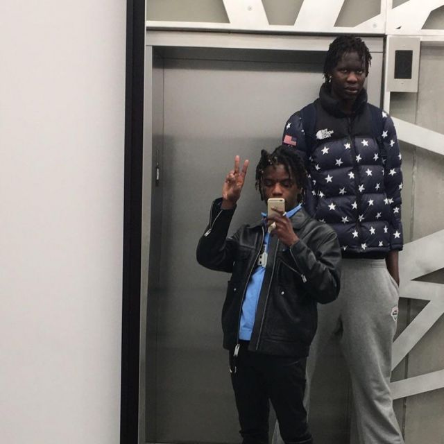 the jacket the north face grey and black view on the account Instagram of Ian Connor