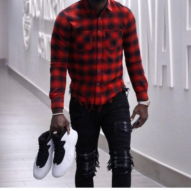 The Nike AIR JORDAN 10 RETRO black and white of Lance Stephenson on his account Instagram