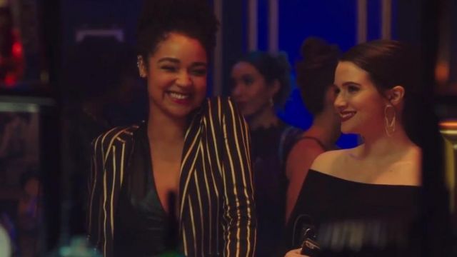 The black jacket with striped gold worn by Kat (Aisha Dee) in The Bold Type S02E04