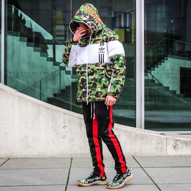 The coat Bape x Adidas worn by the influencer Moe Sommer on his ...