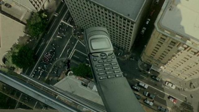 The modern replica of the Nokia 8110 of Neo (Keanu Reeves) in the Matrix