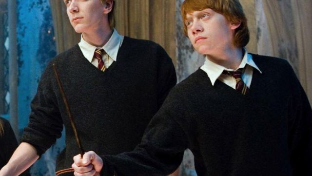 The magic wand of Ron Weasley (Rupert Grint) in Harry Potter