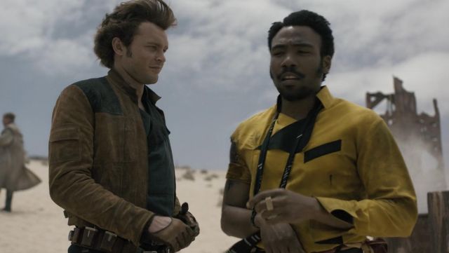 The leather jacket two-tone Han Solo (Alden Ehrenreich) in Solo : A star Wars Story