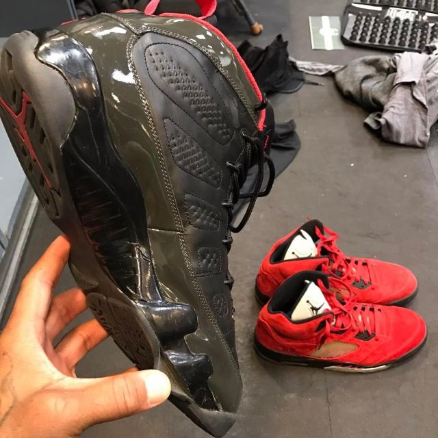The pair of Air jordan 5 retro "red suede" view on the post-Instagram Pj Tucker