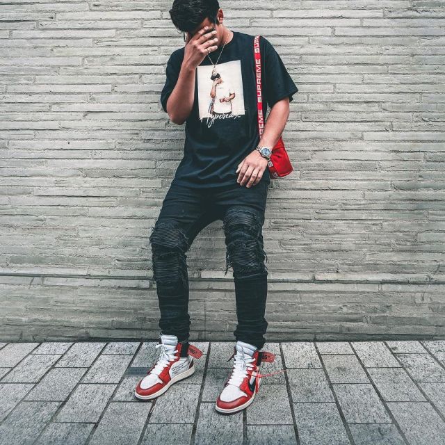off white jordan 1 chicago outfit