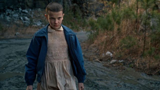 Details about   Stranger Things Cosplay 11 Eleven Costume Millie Bobby Pink Dress Uniform& 