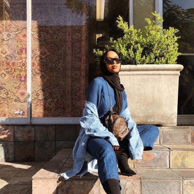 La combinaison en jean Levi's portée par Shahd Batal sur son compte Instagram