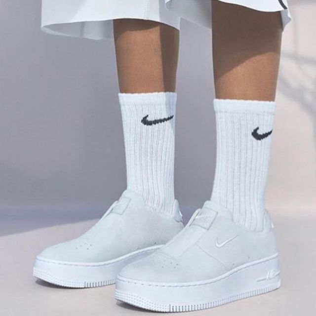 sneakers with long socks