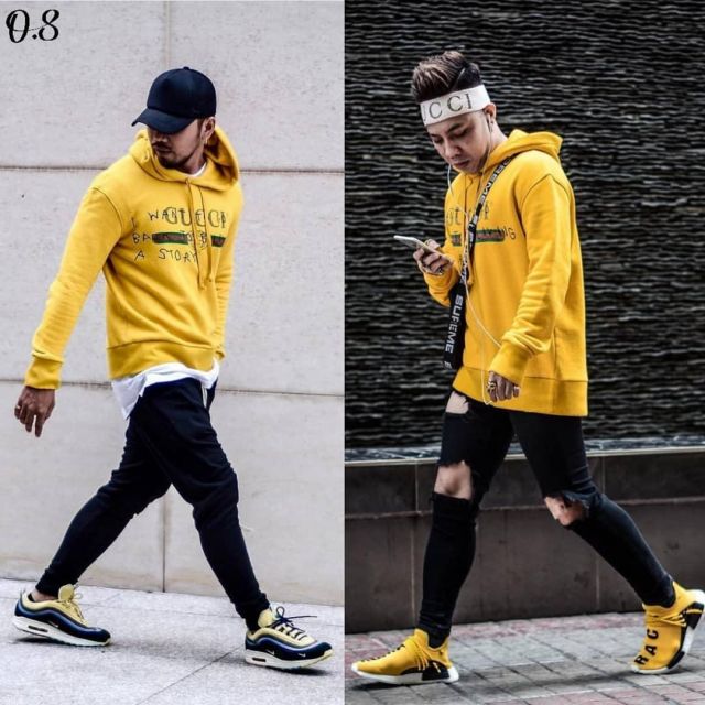 The addidas nmd Human race yellow on 