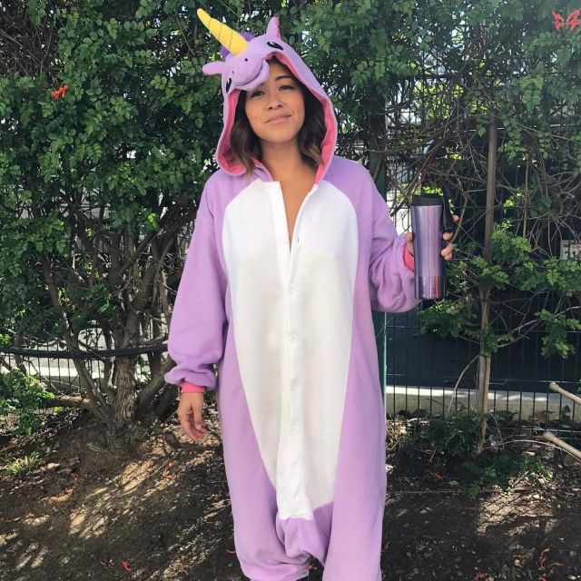 The combination of purple Unicorn Gina Rodriguez on a photo to instagram