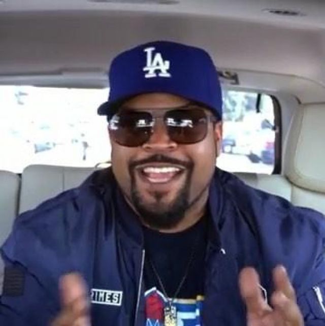 Sunglasses Mont Blanc black Aviator worn by Ice cube is seen on his instagram