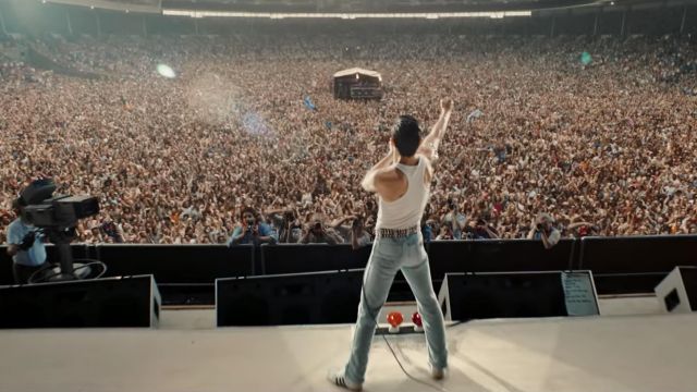 The studded belt of Freddie Mercury (Rami Malek) in Bohemian Rhapsody