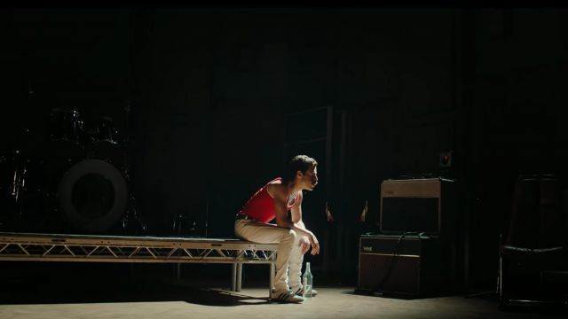The pair of Adidas Originals Samba vintage white worn by Freddie Mercury (Rami Malek) in Bohemian Rhapsody