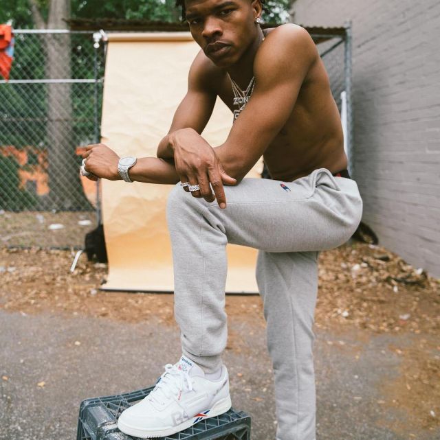 The white sneakers Reebok Lil Baby shirtless on Instagram | Spotern