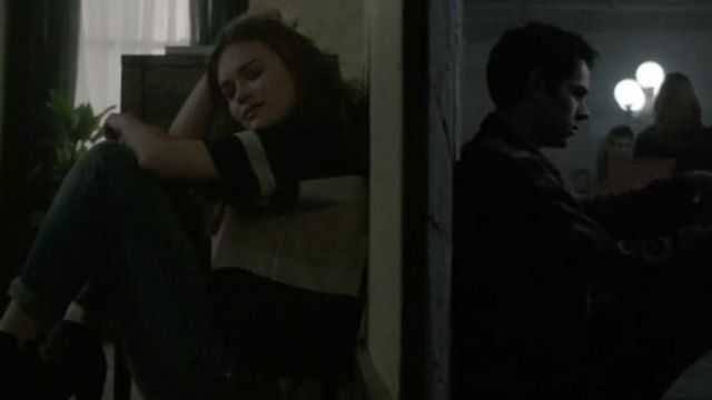 The top blue pink and white Topshop worn by Lydia Martin (Holland Roden) in Teen Wolf S06E05