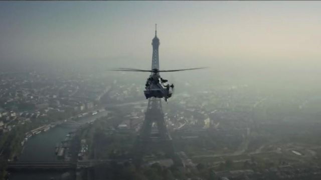 The Eiffel Tower and the Champs de Mars in Paris seen in Mission : Impossible - Fallout