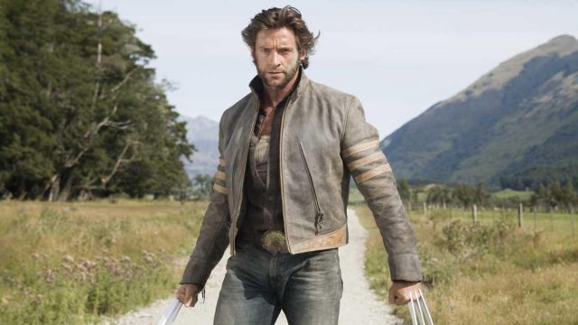 La chaqueta cuero que logan (Hugh lleva la película X-Men Origins: | Spotern