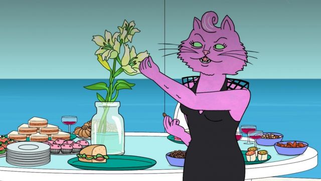 The black dress worn by Princess Carolyn, at the burial of Herb in Bojack Horseman S02E03