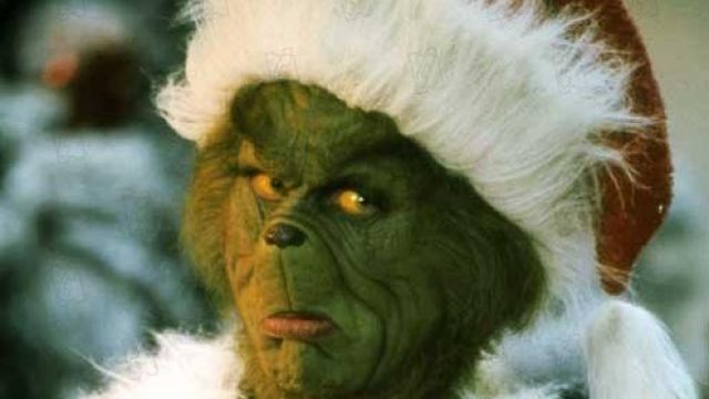 The prosthesis of the face of the Grinch (Jim Carrey) in the movie The grinch