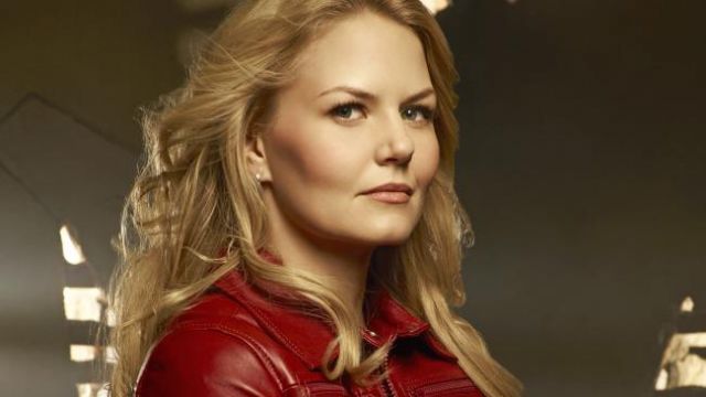 Red leather jacket worn by Emma Swan (Jennifer Morrison) as seen in Once Upon a Time S05E06