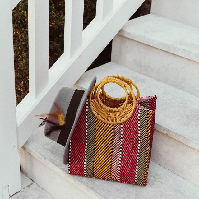 The cabat straw stripes seen on the account Instagram of Safia Vendome