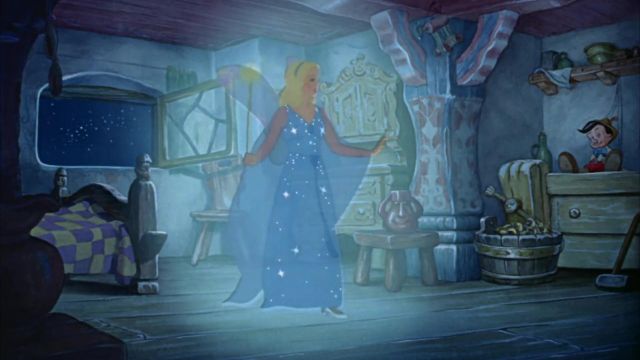 Le costume de la fée bleue dans le dessin animé Pinocchio