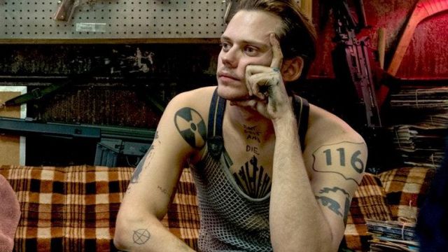The temporary tattoos of Zeitgeist (Bill Skarsgård) in Deadpool 2