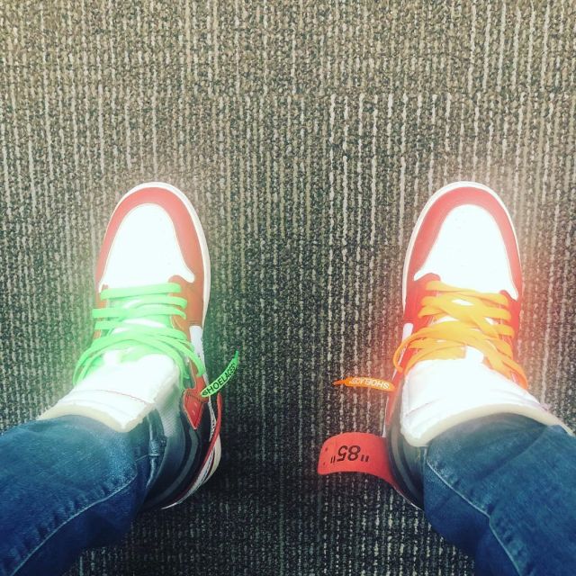 Les Sneakers The 10: Air Jordan 1 "off white" portées par Nate Robinson sur son compte Instagram