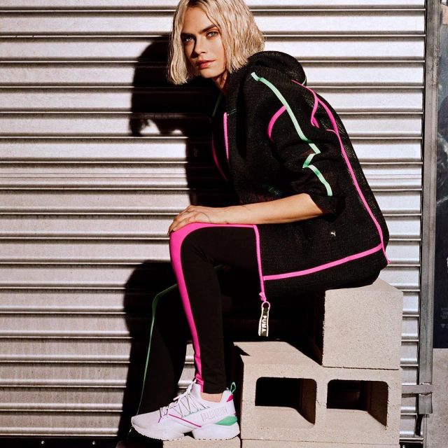 The pair of Puma Evolution Muse Maia Street 1 worn by Cara Delevingne on  his account Instagram | Spotern