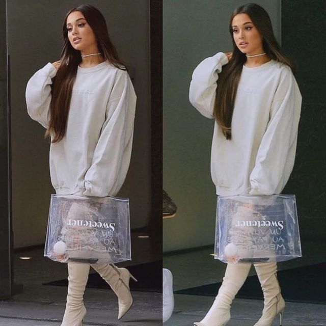 Le parfum ARI by Ariana Grande porté dans son sac Givenchy sur son compte Instagram