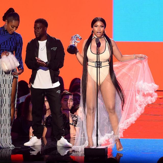 PVC Ankle Strap Sandals by Yeezy deworn byNicki Minaj on the VMAs 2018