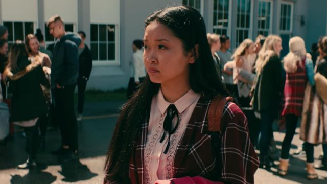 Pink Lace top worn by Lara Jean (Lana Condor) in To All The Boys I've loved before