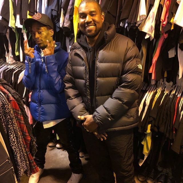 The down jacket black The North Face worn by Kanye West on the account Instagram of Lil Uzi Vert