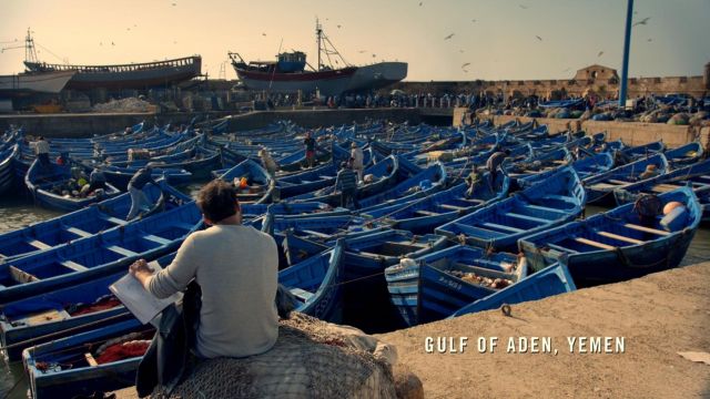 The fishing port of Essaouira in Morocco presented to the Yemen in the series Jack Ryan S01E02