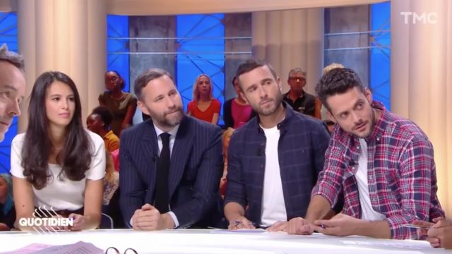 The plaid shirt Olow of Julien Bellver in the show Daily on 07/09/18