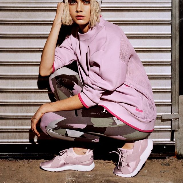 Sneakers Puma Muse Satin worn by Cara Delevingne on the account Instagram of Puma