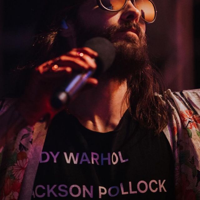 Andy Warholl noir t-Shirt porté par Jared Leto sur son Instagram account @jaredleto