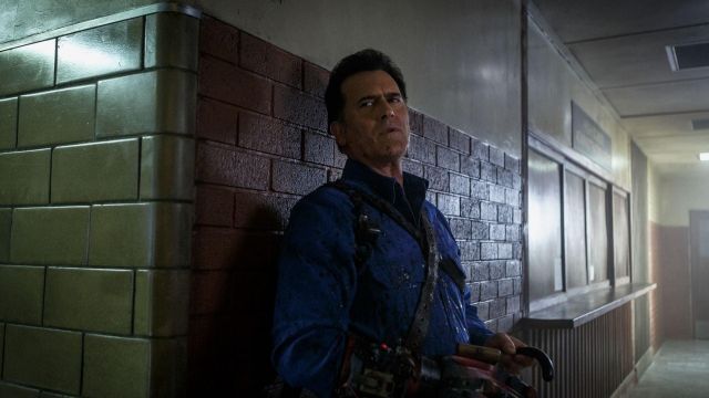 The authentic blue shirt worn by Ashley 'Ash' J. Williams (Bruce Campbell) in Ash vs Evil Dead S03E07
