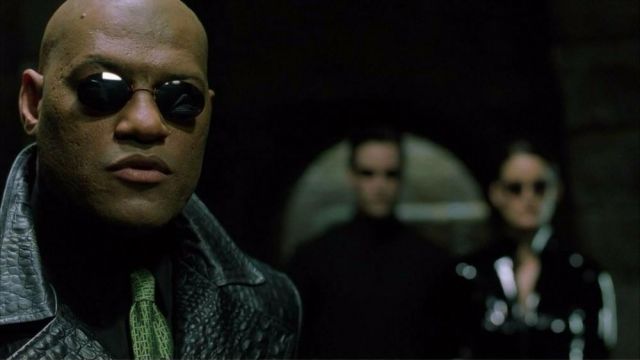 Clip-On sunglasses worn by Morpheus (Laurence Fishburne) as seen in The Matrix