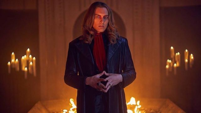 Michael Langdon's (Cody Fern) long leather coat as seen in American Horror Story Apocalypse (S08)