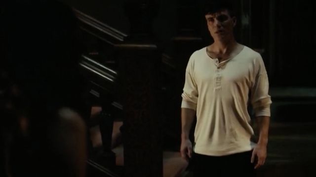 Thomas Shelby's (Cillian Murphy) henley shirt as seen in Peaky Blinders (S03E04)
