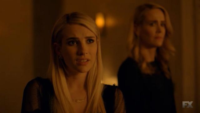 Madison Montgomery's (Emma Roberts) golden feather necklace as seen in American Horror Story Apocalypse (S08E04)