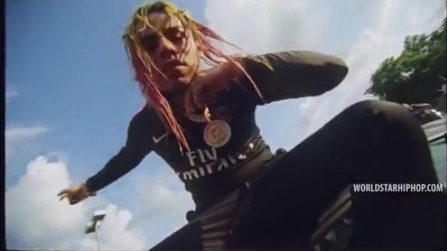 Dark Blue And Pink Psg Jacket Worn By 6ix9ine In The Music Video